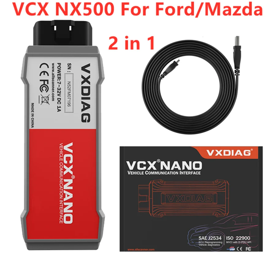 

Best VXDIAG VCX NX500 For Ford/Mazda 2 in 1 IDS V128 J2534 ECU Programming Coding OBD2 scanner programmer car diagnostic tools