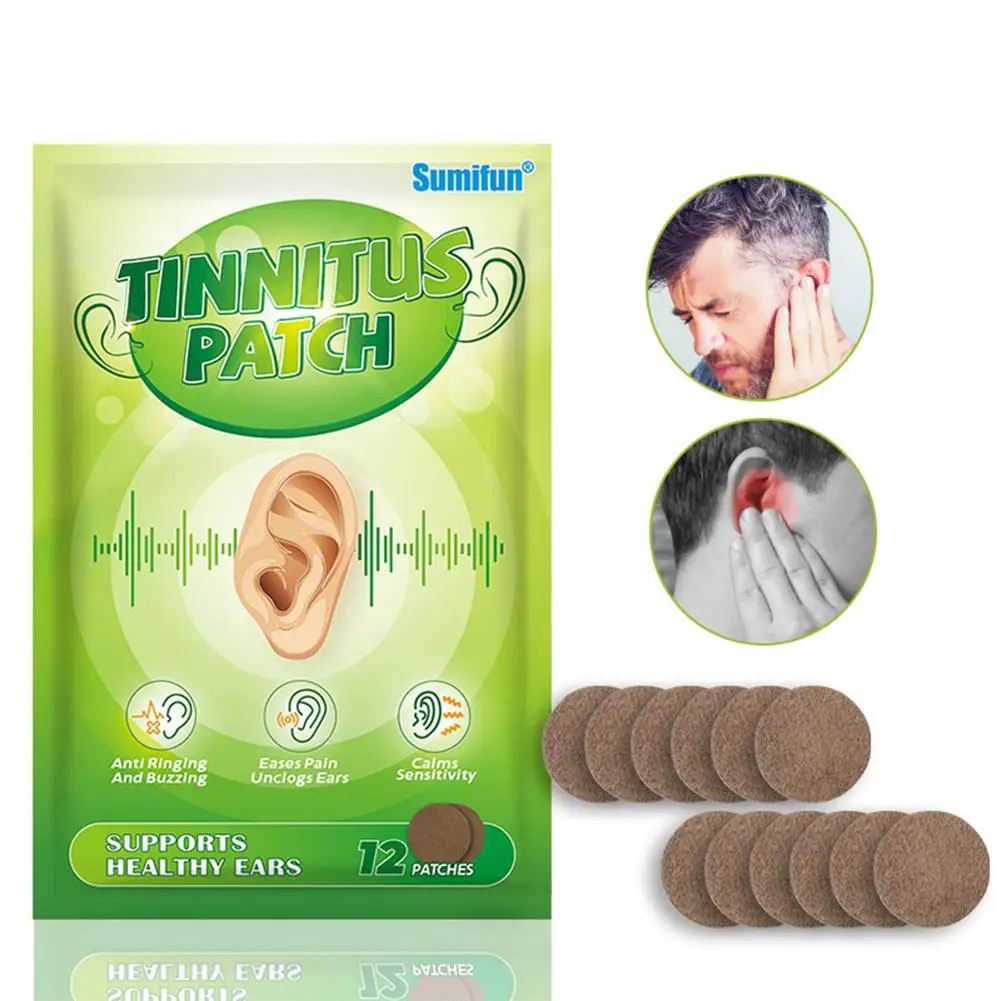 

12 Pcs/set Tinnitus Treatment Patch Ear Pain Hearing Weaken Neuropathic Earache Sticker Ear Health Care Herbal Plaster