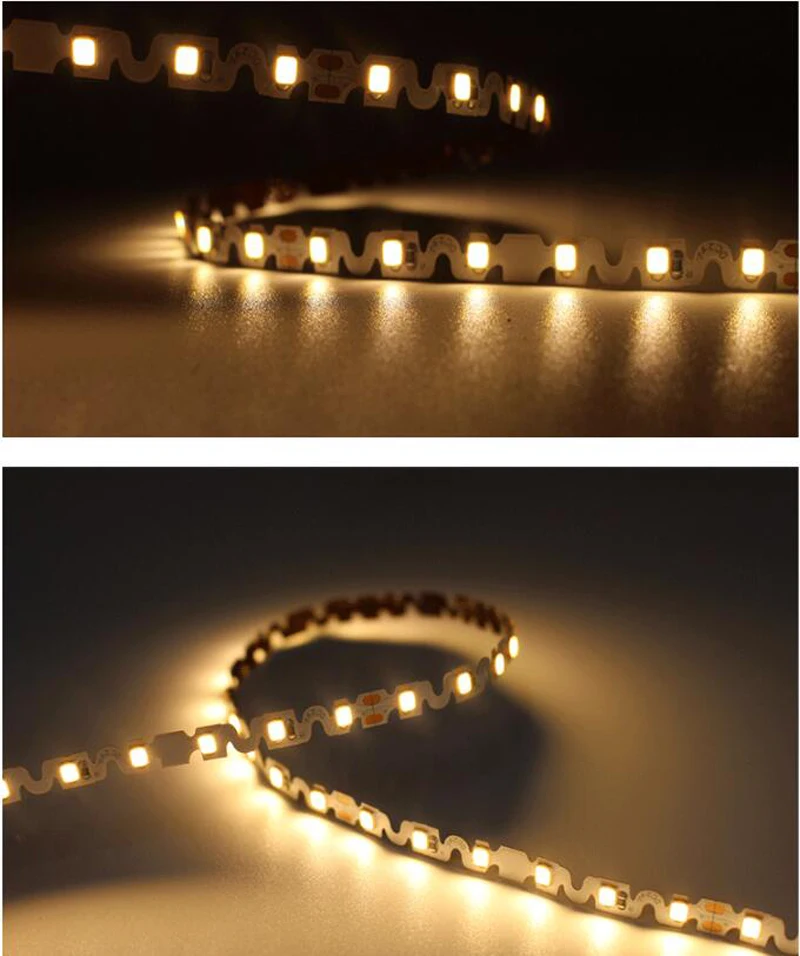 5m 12v 24v LED S Type Strip Foldable Bendable Soft Word Self Adhesive Letter Shape Module Tape 2835 60 leds/m Decoration |