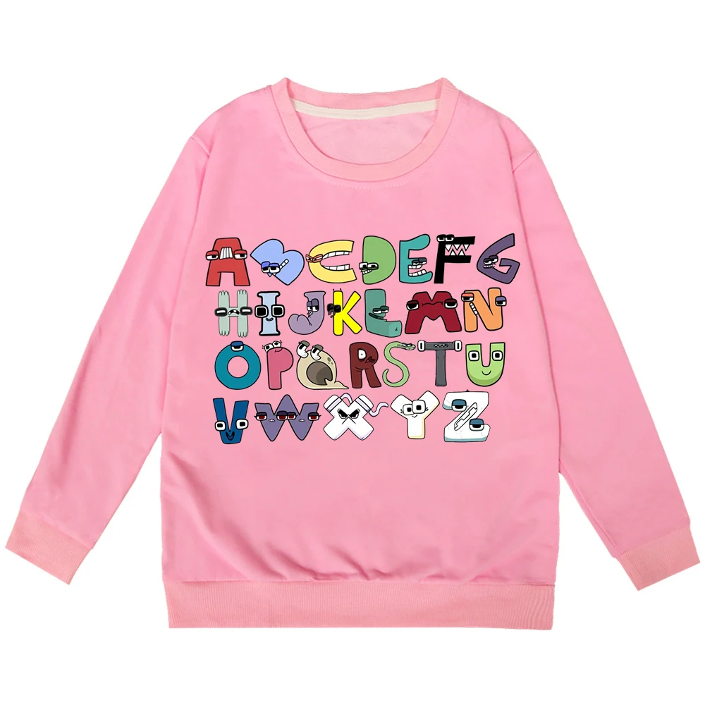 Милый детский свитшот с принтом алфавита детская одежда героями мультфильмов