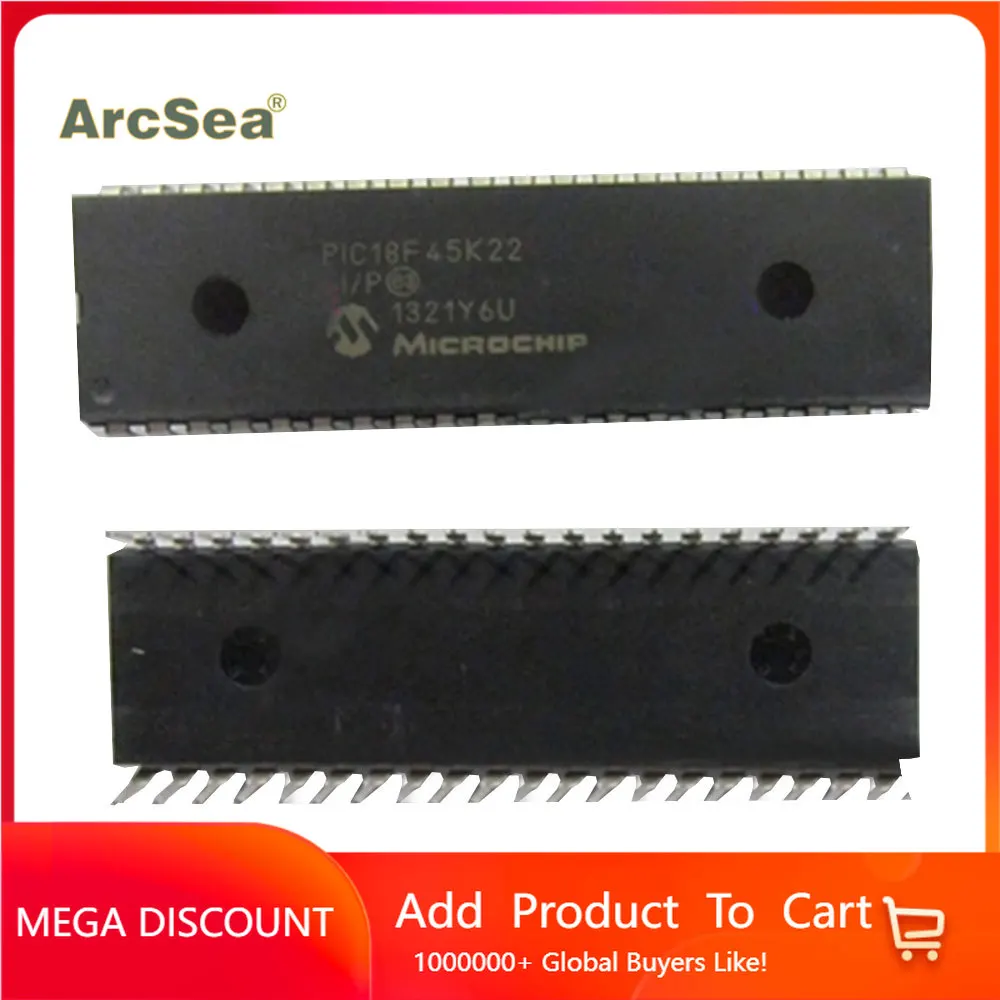 

2pcs/lot PIC18F45K22-I/P PIC18F45K22 18F45K22 DIP-40 In Stock