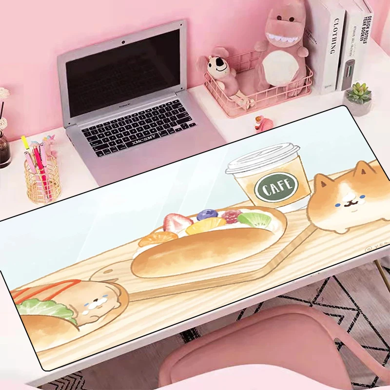 

Extended Pad Mouse Free Shipping Toast Shiba Inu Gaming Mats Xxl Moused Long Large Desk Mat 900 × 400 Playmat Keyboard Carpet Xl