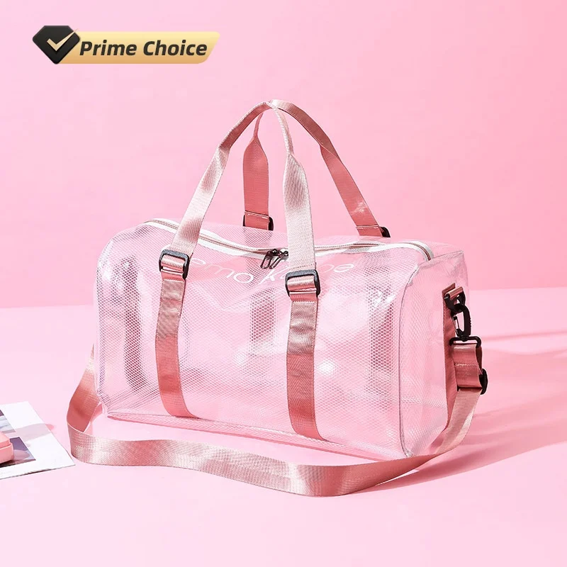 6 Colors Summer Beach Holiday Vacation Transparent Clear Pvc Jelly Fashion Casual Unisex Waterproof Travel Tote Duffle Bag