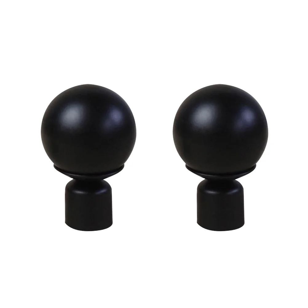 

Curtain Rod Finials End Window Pole Cap Head Rods Black Caps Drapery Endsdrapedecorativedouble Rail Finial Tracks Poles Windows