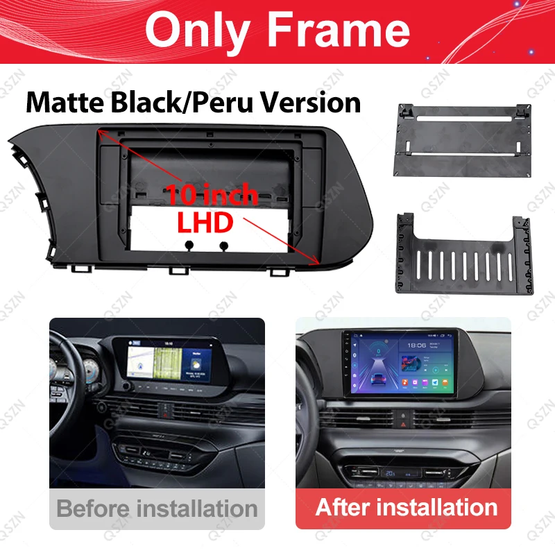 Фото Рамка автомобильного радио Fascias для Hyundai I-20 i20 2021 2022 10,1 дюйма, стерео панель, провод, кабель питания, декодер, адаптер, монтажная панель приборной панели №3