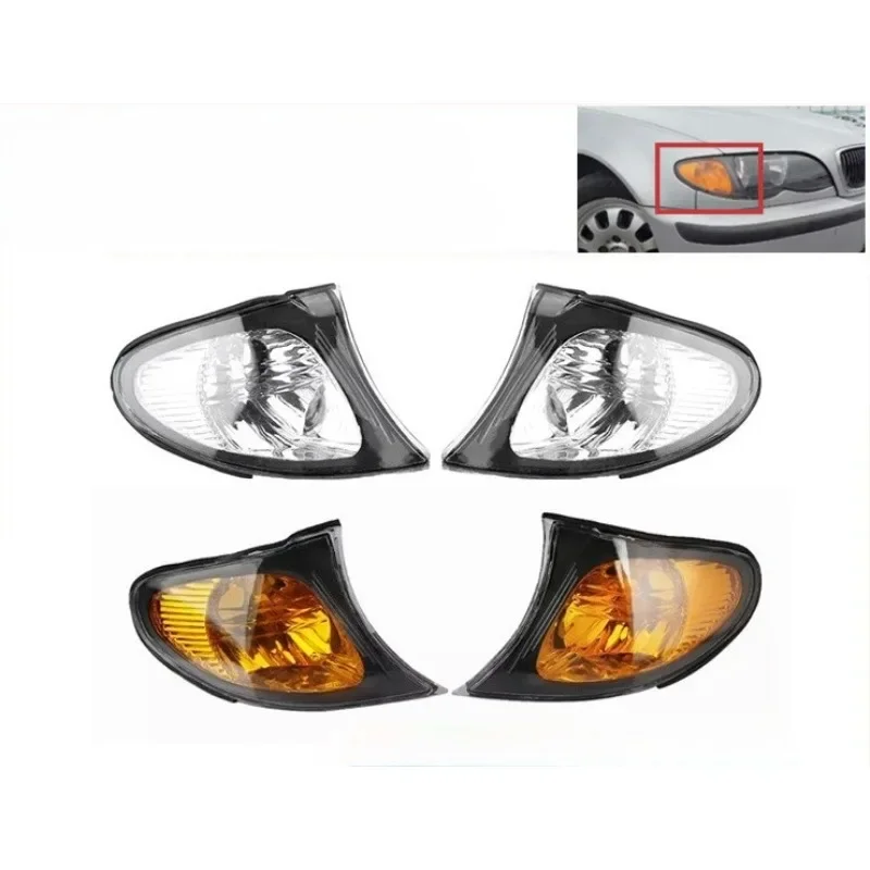 Фото Для BMW 3 серии E46 2002-2005: передний угловой фонарь, указатель поворота, габаритный фонарь, установка на клипсе, высокая яркость №1
