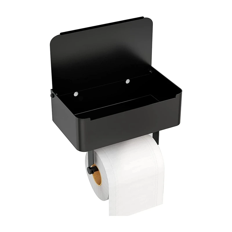 

Toilet Paper Holder With Flushable Wipes Dispenser, For Bathroom With Wipe Storage Shelf, Keep Your Wipes