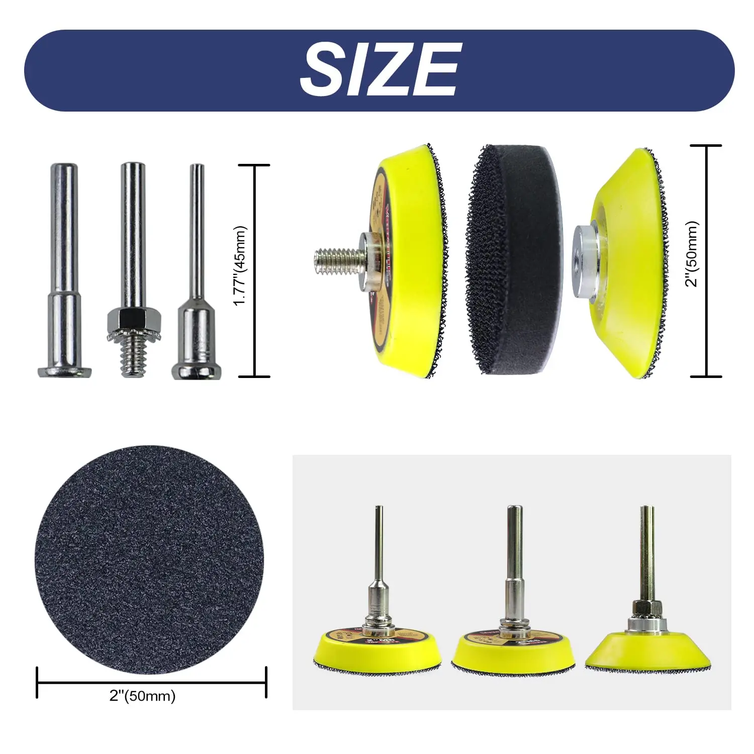 150 шт. 2-дюймовые шлифовальные диски Влажная и сухая наждачная бумага абразивный