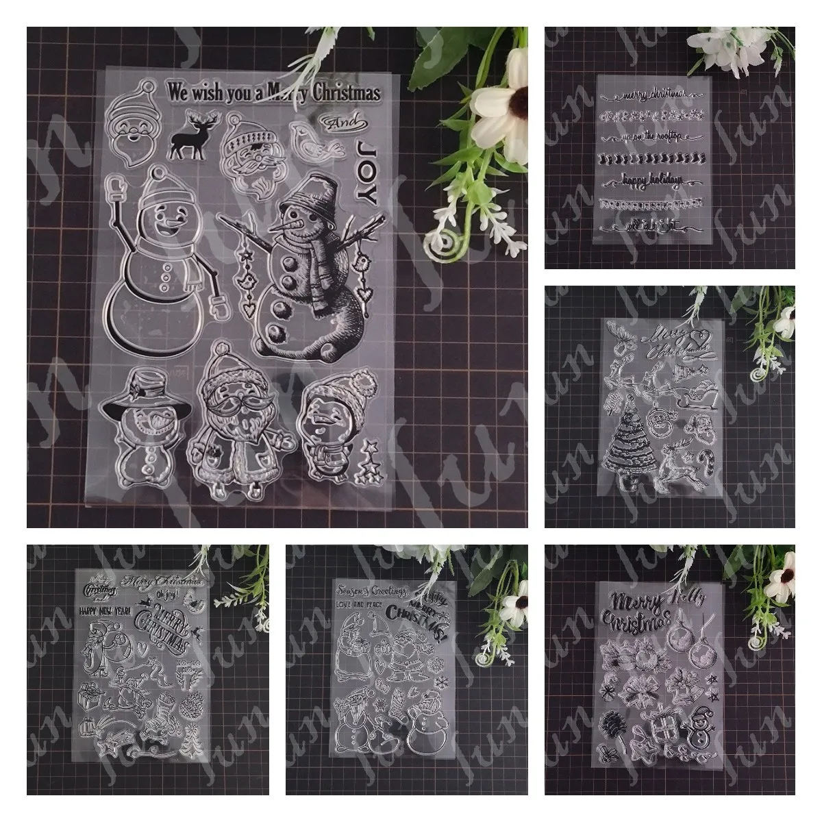 

Clear Stamps Reusable Handmade Embossing DIY Scrapbook Greeting Card Decoration 2023 New Merry Christmas Joy Stamps