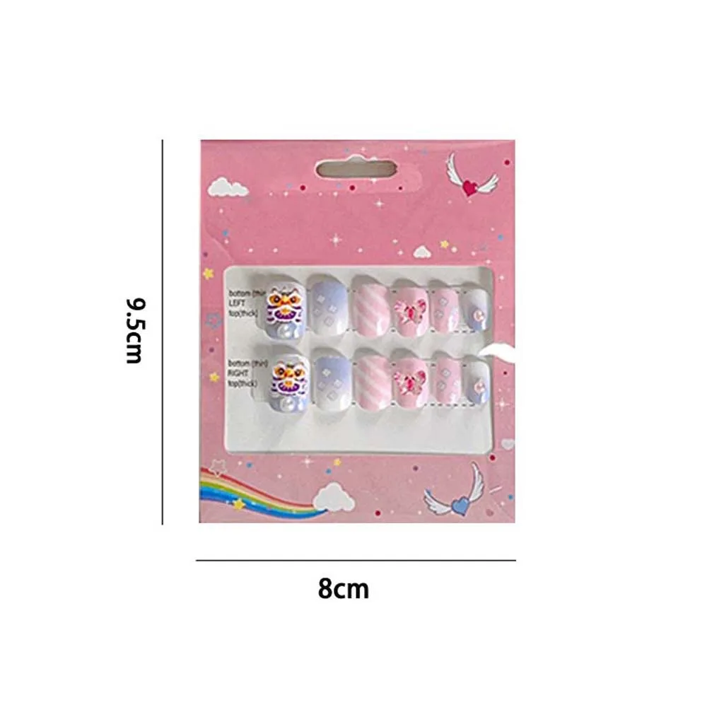 12 шт./компл. детские новогодние накладные ногти с изображением льва полное