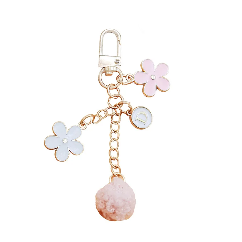 

Flower Metal Keychain Jewelry Pendant Ornament Charm Alloy Key Chain for Women Girl Gift Accessories