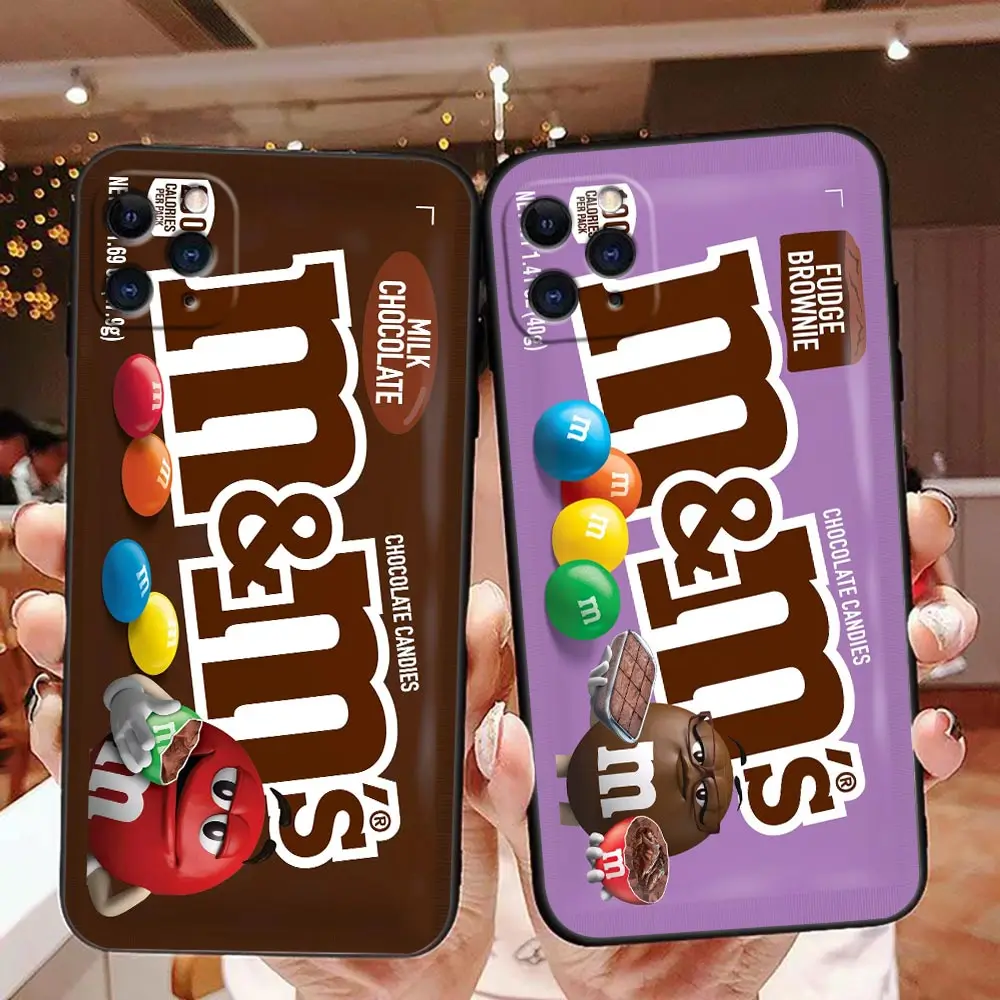 

Coque Funda Phone Case for Apple iPhone 14 11 12 13 Pro 7 8 SE X XR XS Max Mini Plus Case Capa Cover M&M's Chocolate Bean Face
