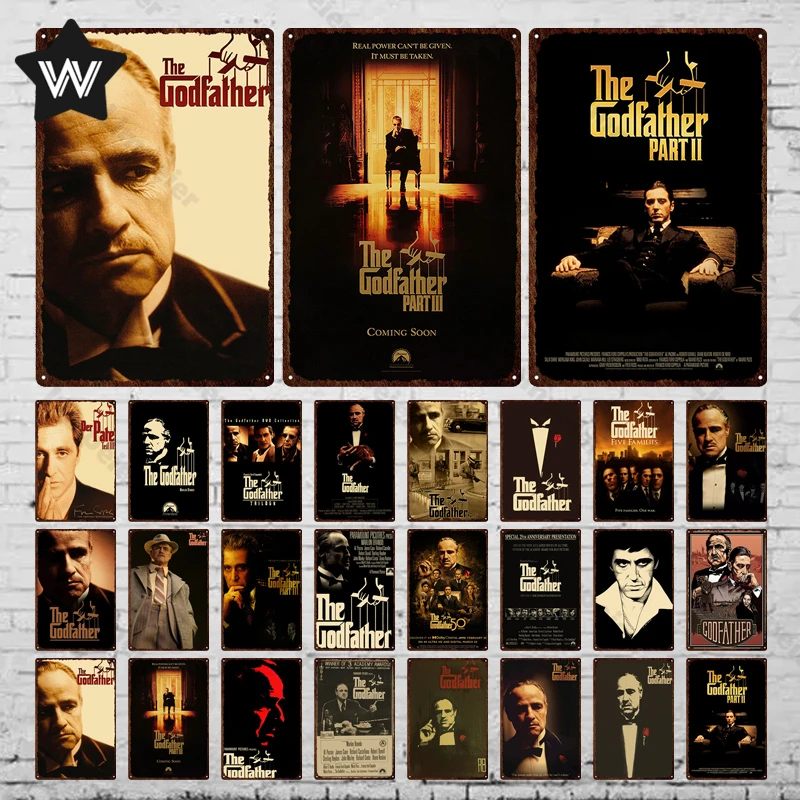 

American Style Movie Metal Poster Tin Sign Vintage Style Wall Stickers Movie Retro Tin Plaque Metal Sign for Man Cave Club Decor