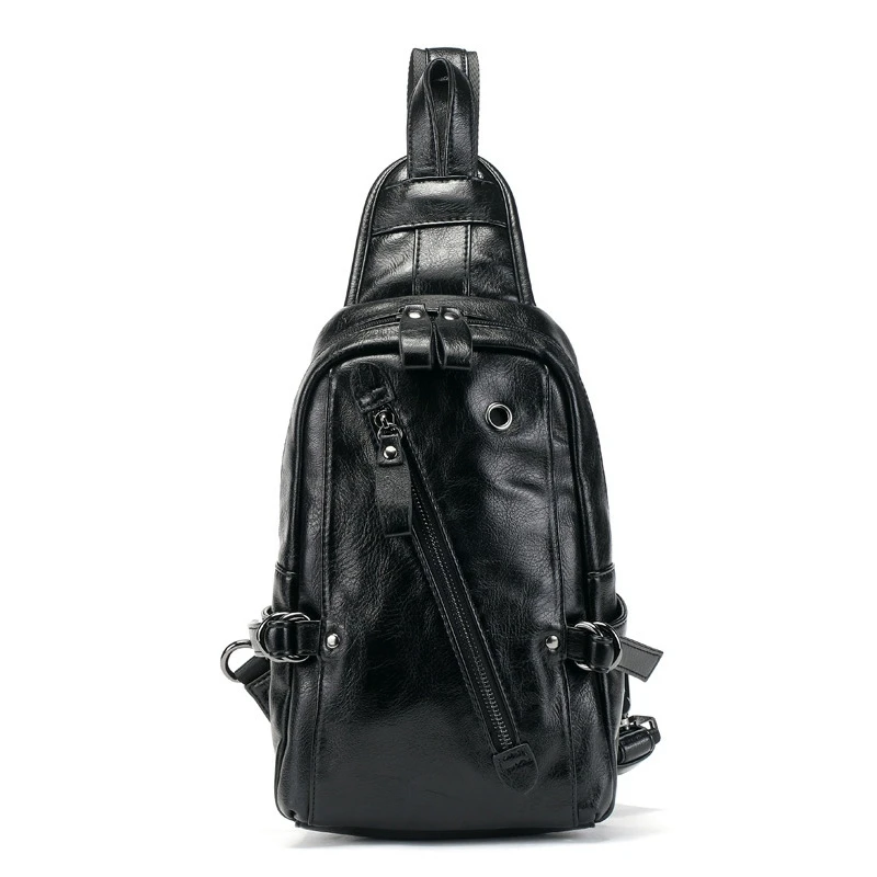 New Korean Version Men's Bag Fashion Men's Chest Bag Leisure Travel One Shoulder Diagonal Cross Backpack Back Backpack Riding