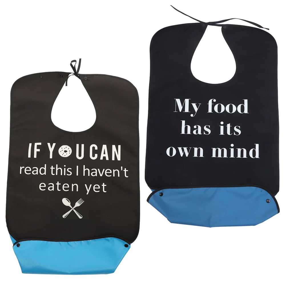 

2 Pcs Mealtime Bib Clothing Protector Man Apron Dinner Household Elderly Reusable Feeding Eating