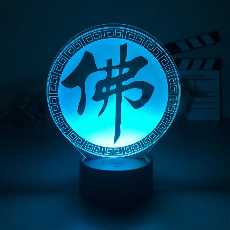 

Buddhism Buddha Led Night Lamp Alarm Clock Base Light Color with Remote Teenagers Room Desk Projector Touch Sensor Lovely Gift