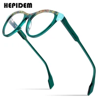 HEPIDEM Acetate Optical Glasses Frame Women Brand Designer Cat Eye Prescription Eyeglasses Ladies Cateye Spectacle Eyewear 9247