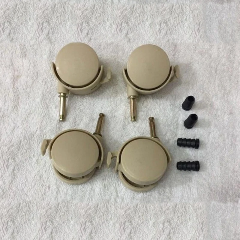 4Pcs 2" Wrap-On Twin Wheel Inserting Pin Caster Castor Baby Kid Bed With Brake | Furniture Casters