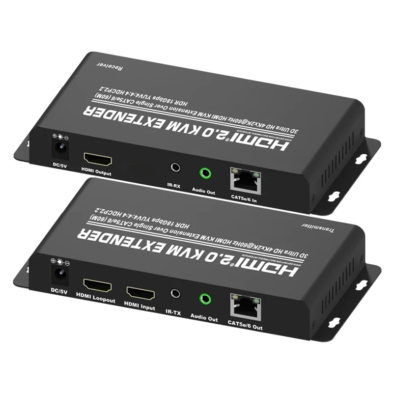 60 м 4K Гц HDMI 2 0 удлинитель KVM Cat 5e 6 RJ45 сетевой кабель TX RX поддержка сенсорного экрана