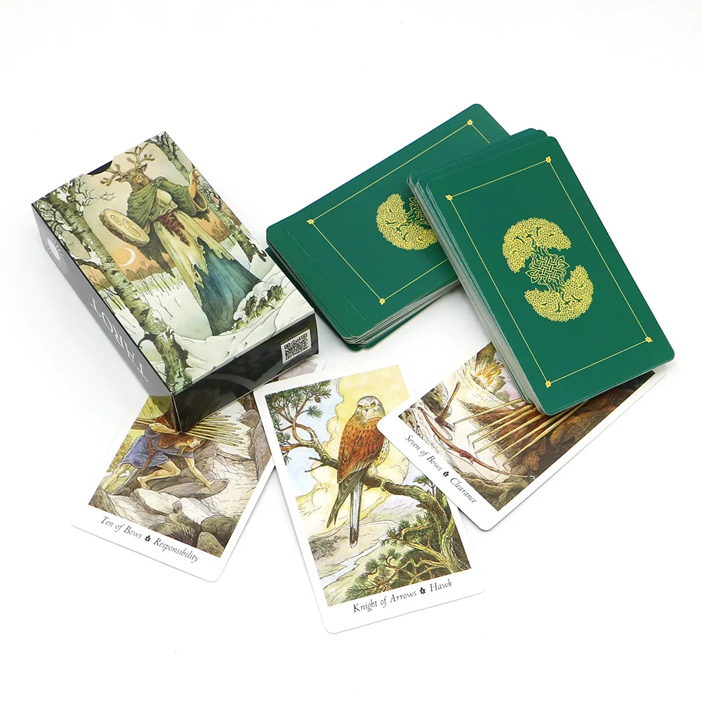High Quality Hot Sell Wild Wood Tarot Cards for Beginners PDF Guidebook Support Wholesale Oracle Divination Fate Game Deck Table