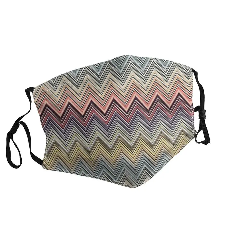 

Missoni Abstract Zigzag Camouflage Reusable Face Mask Adult Twin Peaks Geometric Patterns Protection Cover Respirator Muffle