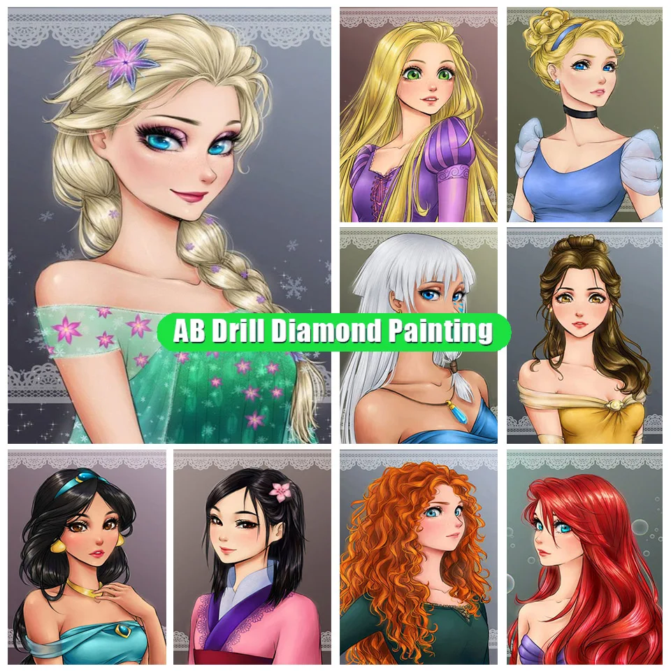 

Disney Full Ab Diamond Painting Embroidery Snow White Series Square Round Drill Mosaic Handmade Decoration Hobby Arts Gift Ll366