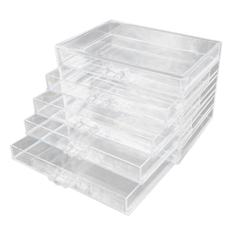 

Transparent Five Layers Nail Manicure Storage Box Portable Adjustable Container Acrylic Organizer Nail Tools