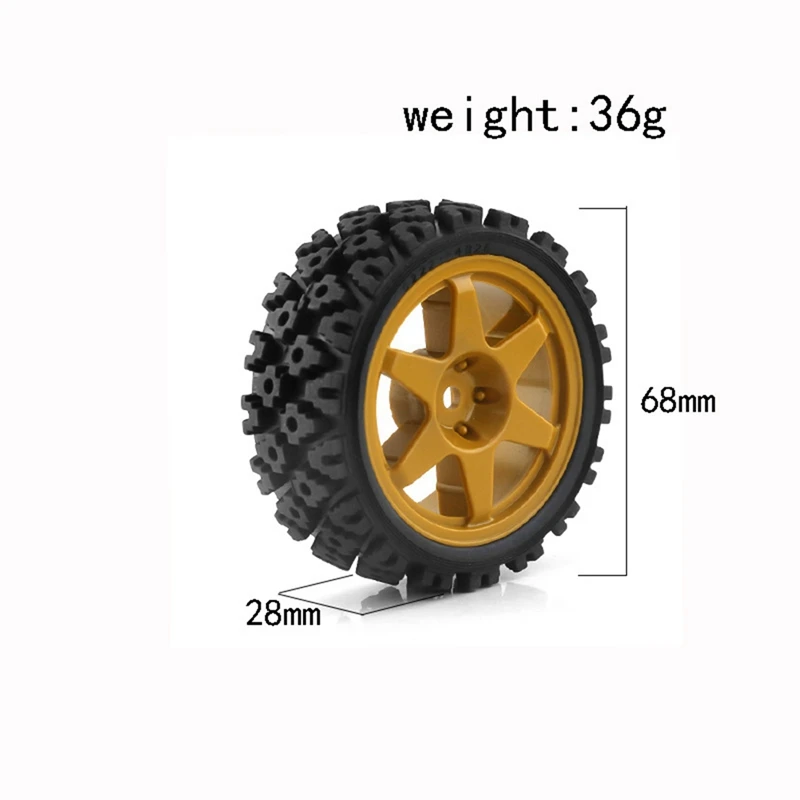 1/10 Flat Sports Tire Dirt Rally RC Car Tires Suitable For FW06 TT01/TT02/XV-01