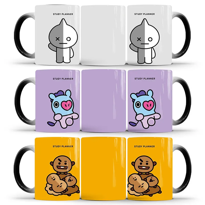 

Kpop BTSHARE21 Bangtan Boys керамическая кофейная чашка с милым животным принтом Меняющие цвет кофейные кружки креативные чашки для молока воды чая под...