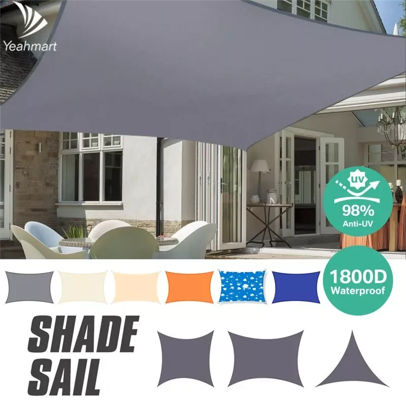 

Waterproof Sun Shade Sail 98%UV block Canopy Awning Triangle Rectangle 3m*3m/3.6m*3.6m/2m*3m/4m*3m FOR Garden Lawn Patio 40%OFF