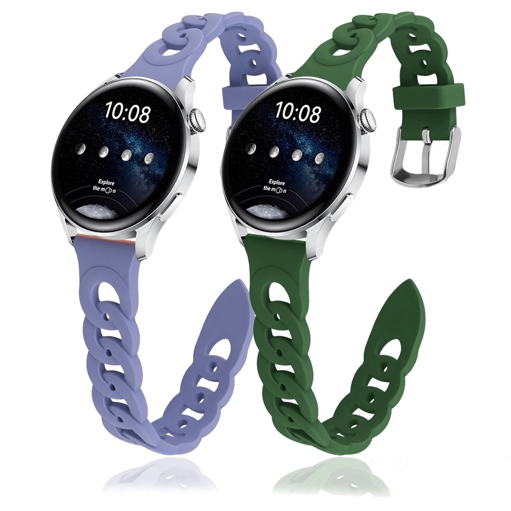 

Band For Samsung Galaxy Watch 5 4 classic /active 2/Gear S3 Adjustable Silicone Bracelet Huawei Watch GT 2 Honor 20mm 22mm Strap