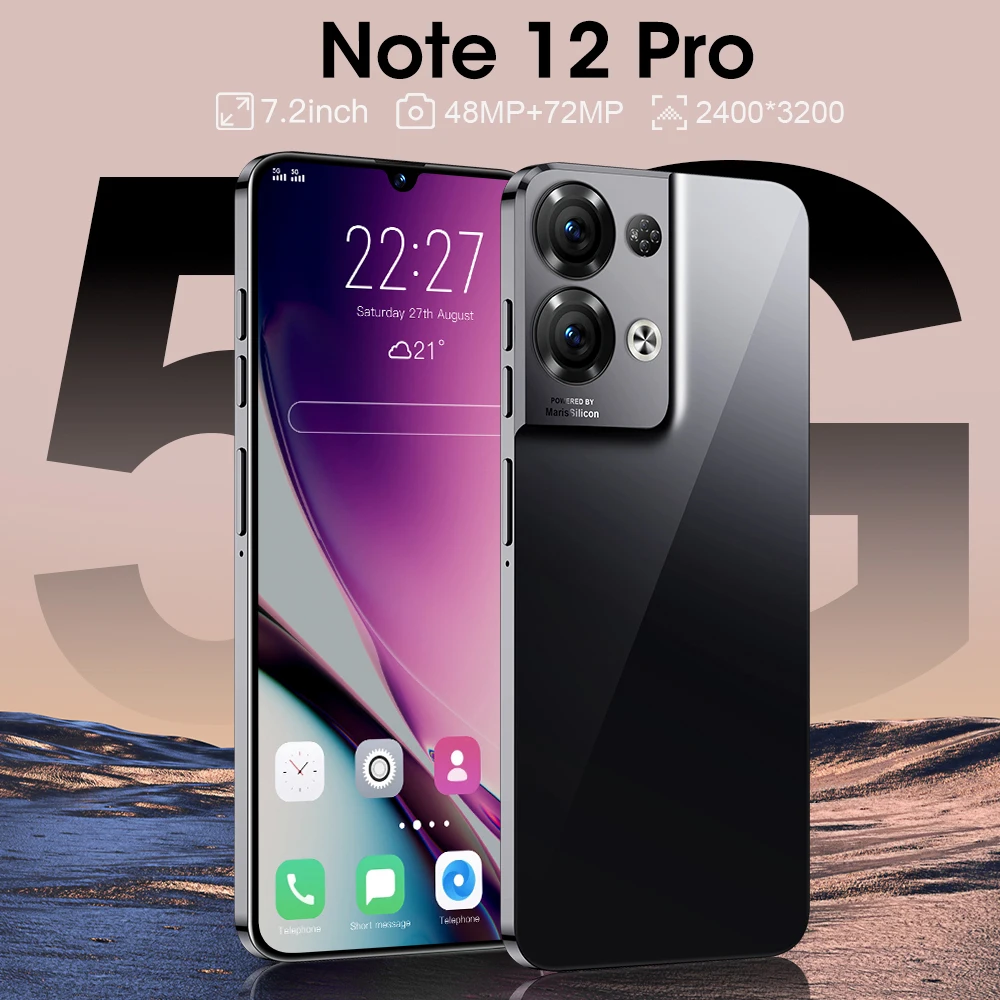 

Оригинальный смартфон Note 12 Pro, полный экран 7,2 дюйма, 4G, смартфон 6800 мАч, новые мобильные телефоны