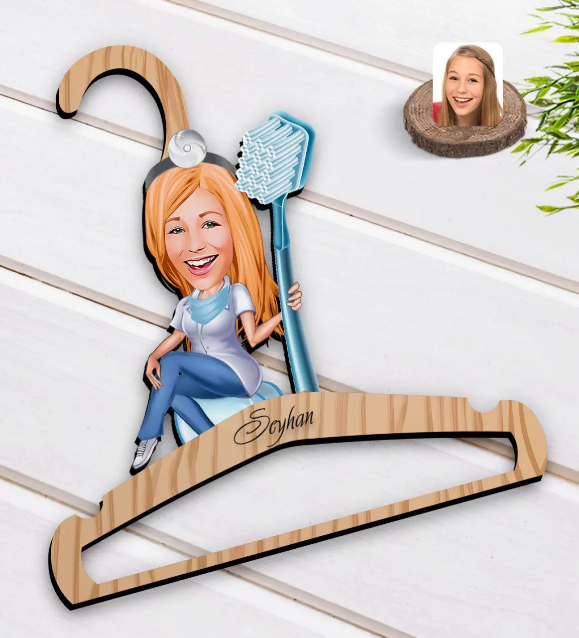 

Персонализированный женский стоматологический карикатура на деревянное платье асцедиан 2