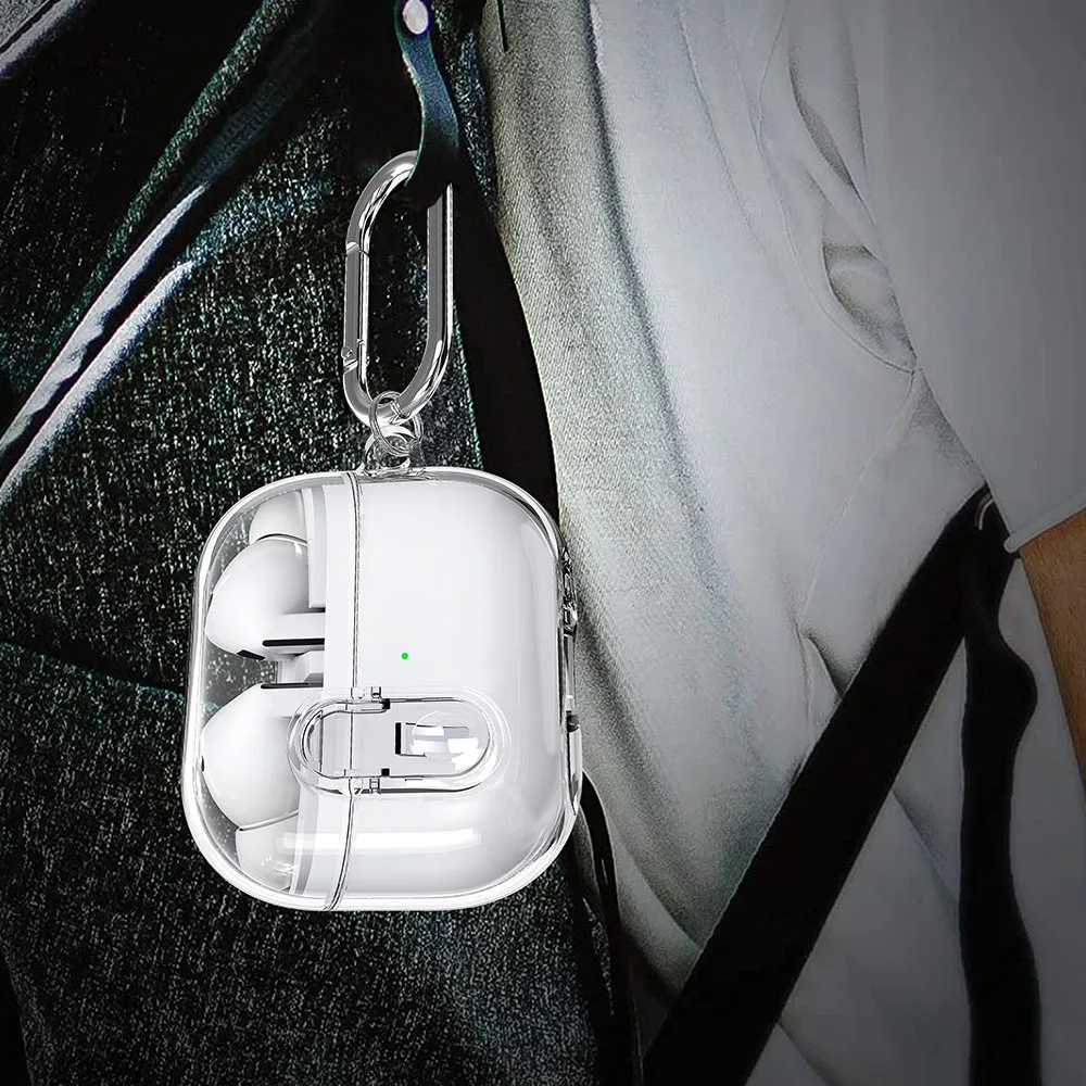 Прозрачный чехол с замком безопасности для Samsung Galaxy Buds 3 Funda