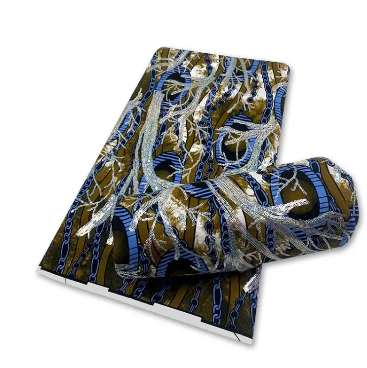 2022 Высококачественная африканская ткань с блестками воск принт хлопок Анкара