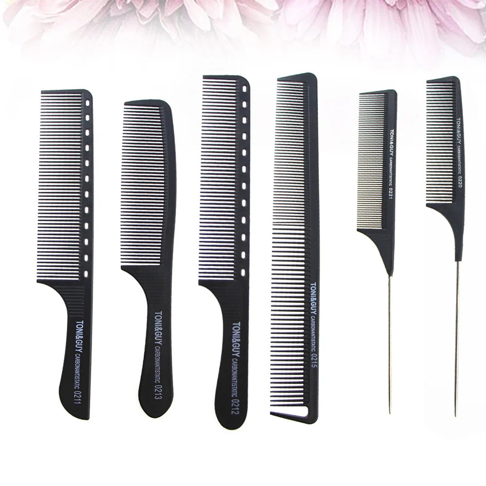 

6 Pcs Anti-Static Combs Haircut Supplies Teasing Shearing Tools High Temperature Resistance