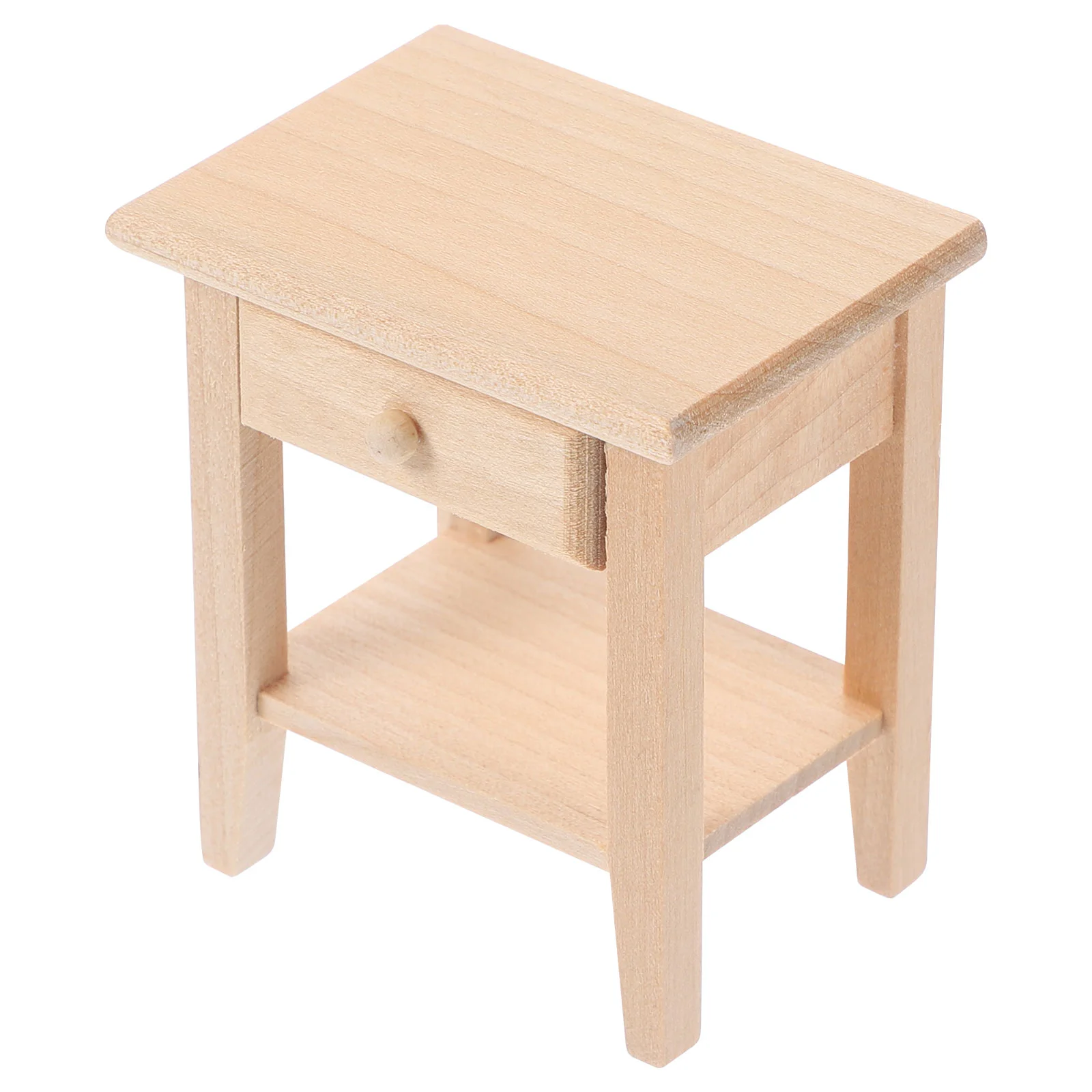 

House Side Cabinet Mini Wood Bedside Table Miniature Stand Kitchen Scene Model