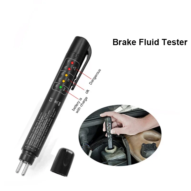 

new1PCS Brake Fluid Tester Pen 5 LED Car Vehicle Auto Automotive Testing Tool Car Vehicle Tools Diagnostic Tools car styling