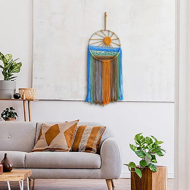 Солнце Настенный Декор Ловец Снов Богемный Гобелен Макраме Украшение Дома