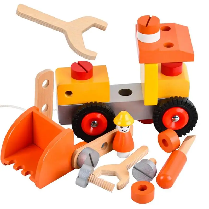 

Wooden Building Blocks Engineering Blocks Kit Take Apart Toy Building STEM Toys For Boys And Girls Improve Hands-on Ability