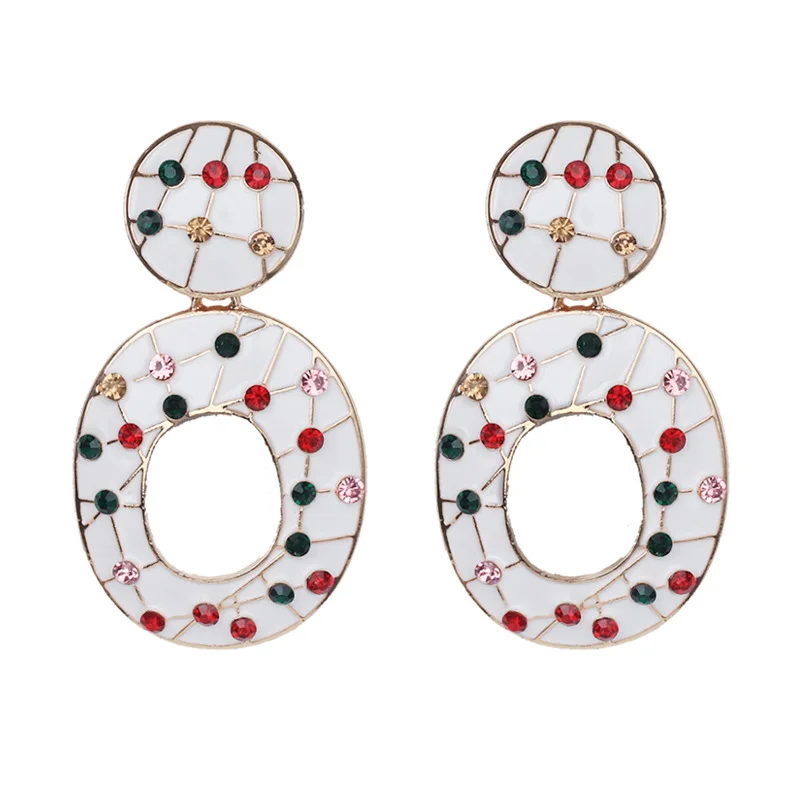 

New Fashion Drip Oil Circle Drop Earrings Simple Design Dangle Earrings For Women Party Jewelry Accessories Wholesale
