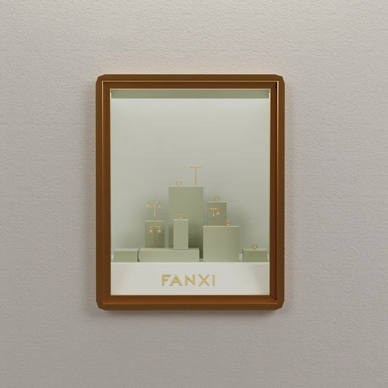 Oirlv Minimalism Gloss Lacquered Solid Wood Ring Bracelet Square Holder Earring Pendant Jewelry Organizer Display Set