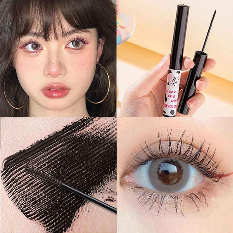 

Black Brown Mascara for Eyelash Extension Silk Fiber Waterproof Thick Lengthening Curling Lashes Makeup Tool Korean Cosmetics