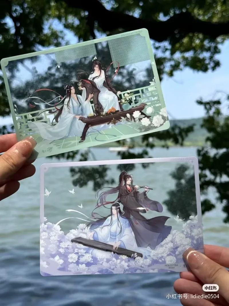 Фото Официальный MOLLYTEA X Grandmaster of Demonic Cultivation Wei Wuxian Lan Wangji, значок для косплея, бумажные стаканчики, карты маджонга с струящимся песком №5