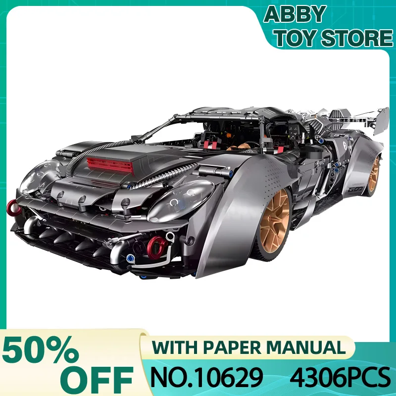 Новый GULY 10629 MOC 1:8 технический Радиоуправляемый спортивный автомобиль модель