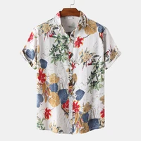 summer mens hawaiian shirt 3d floral print short sleeve beach shirt casual aloha party vacation shirt oversized mens shirt 5xl