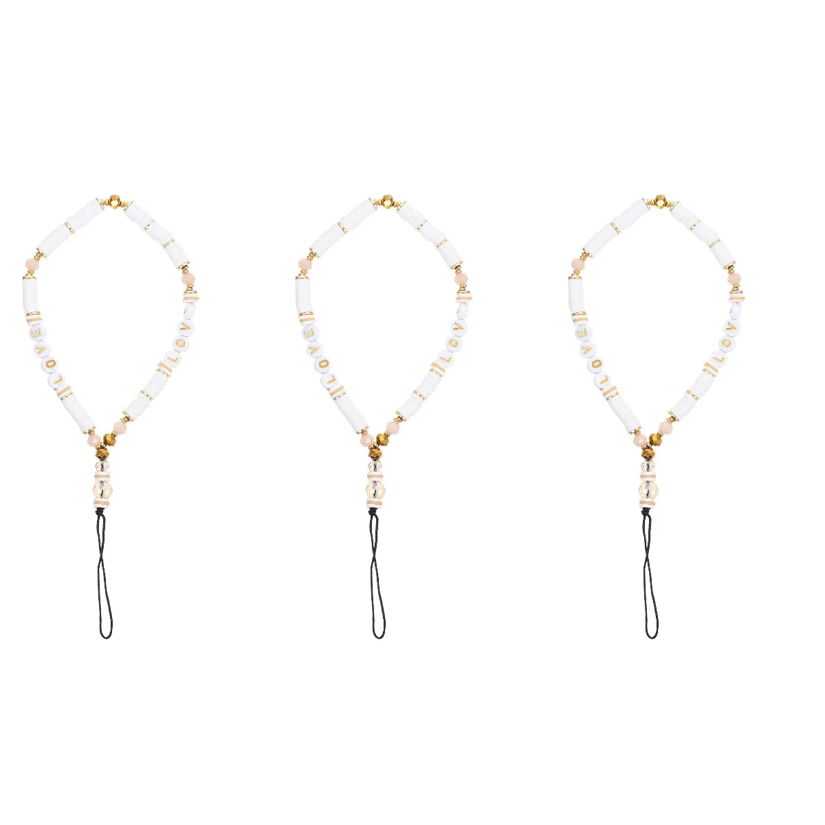 

Lanyard Anti Lost Strap Clay Polymer Chain Cellphone Hanging Decor Beaded Mobile Crystal Charm Style Chinese Wrist Bracelet Wear