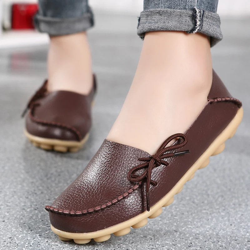 2023 New Women's Fashion Flat Ballet Shoes Multi-color Loafers Hollow Leather Moccasin Women's Boat Shoes Ballerina Casual Shoes