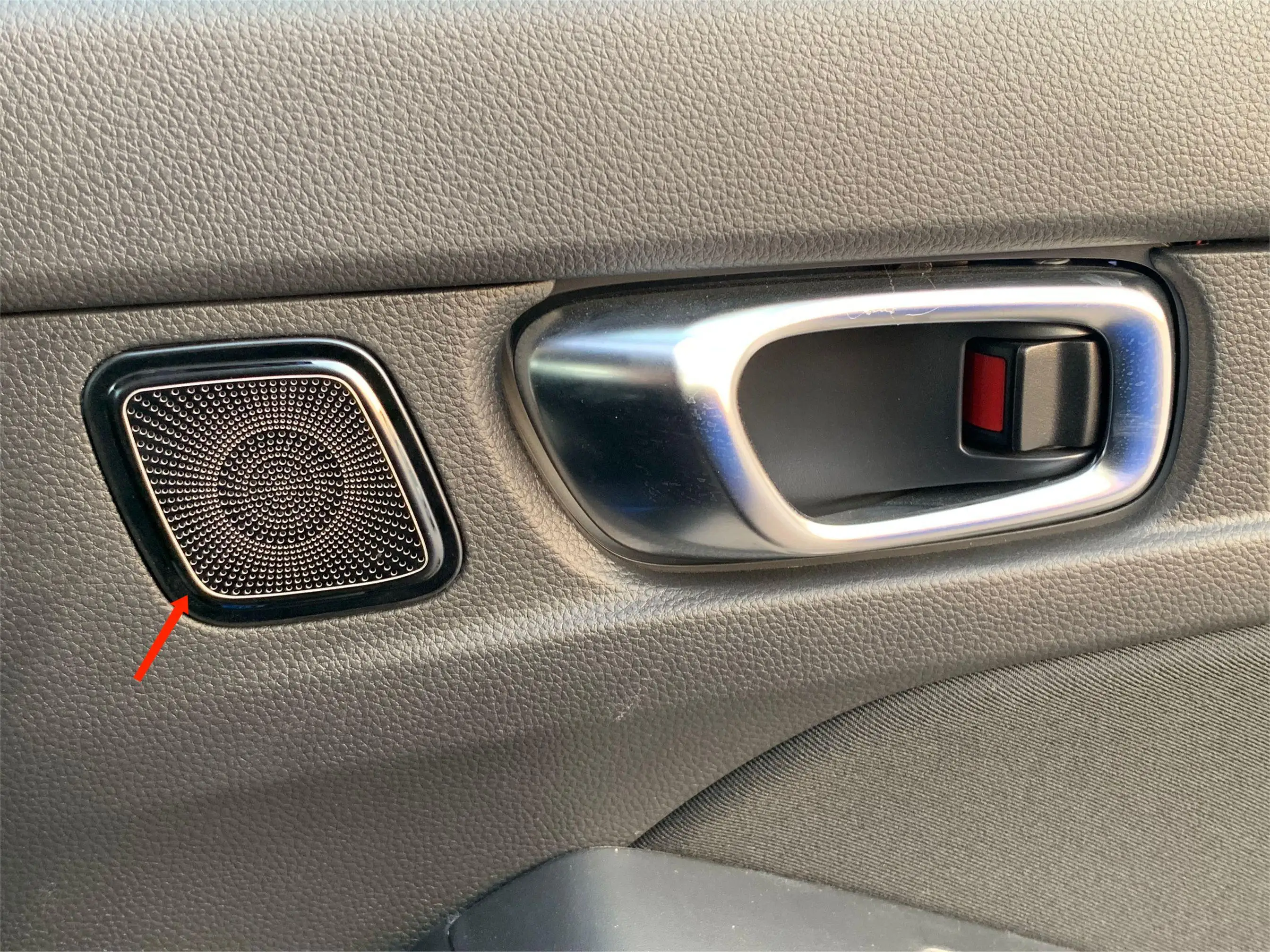 

ABS Black Titanium Rear Door Sound Side Speaker Frame Cover Trim For 2022-2023 Honda Civic Sedan 2pcs