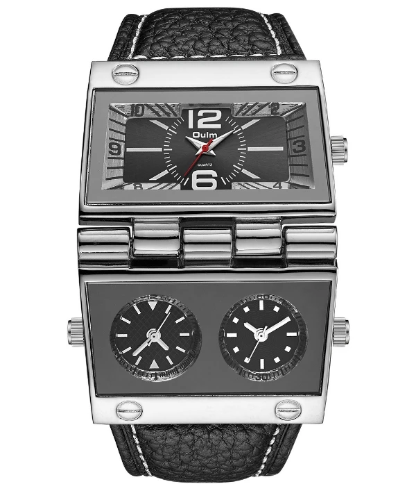 Мужские часы с большим циферблатом модные многозонный дизайн несколькими